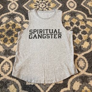 SPIRITUAL GANGSTER Cropped Sleeveless Logo Tank | Size S